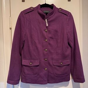 NWT Talbots Knit Band Purple Jacket - 10